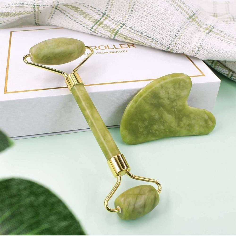 BAIMEI Jade Roller & Gua Sha Facial Beauty Kit